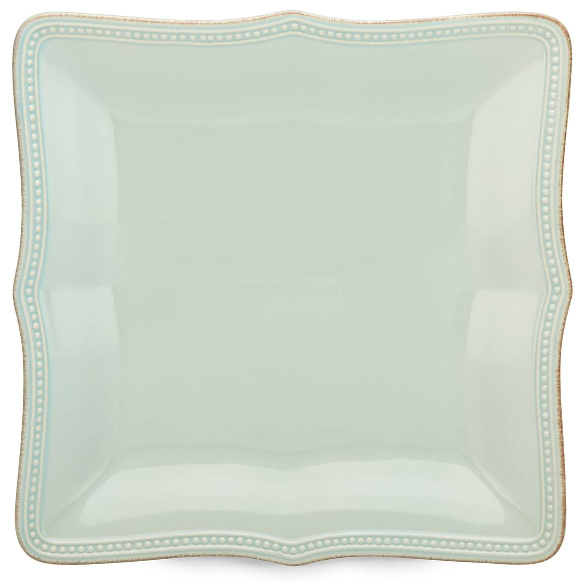 French Perle Bead Ice Blue™ Square Dinner Plate