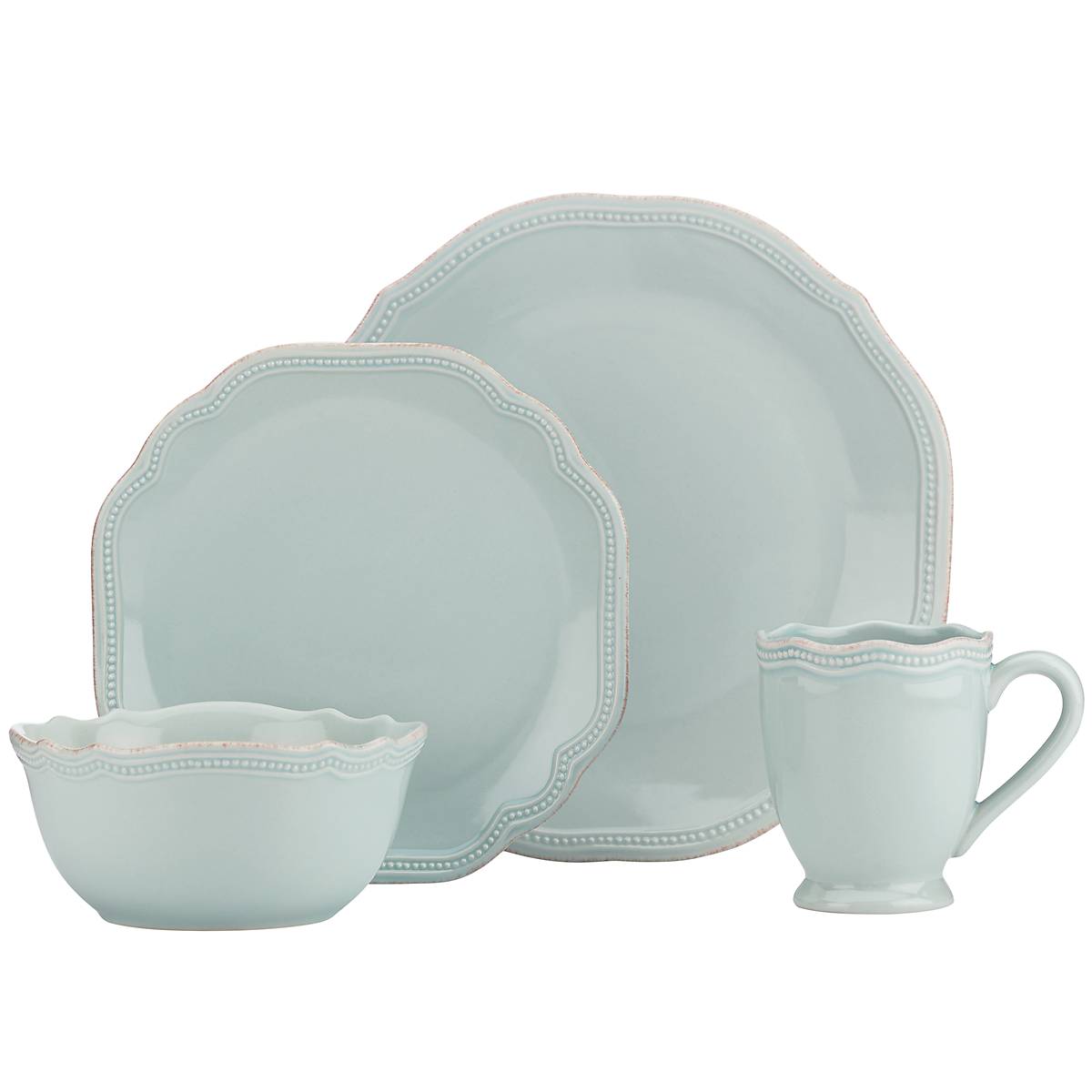 French Perle Bead Ice Blue™ 4-piece Place Setting