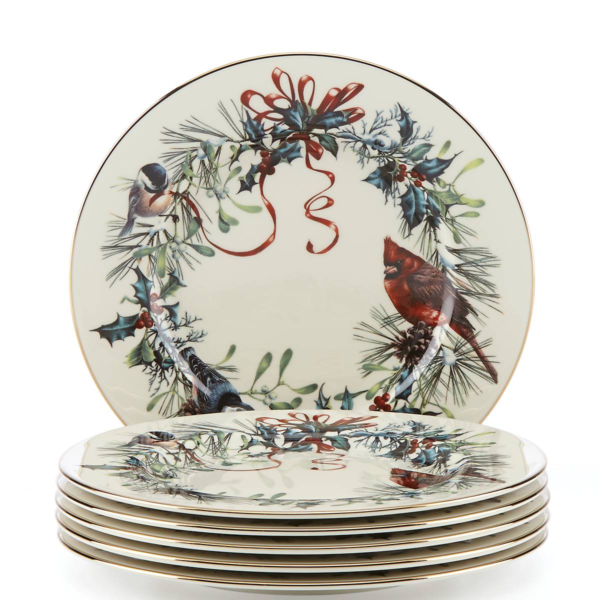 Winter Greetings 6-Piece Salad Plate Set