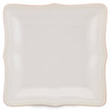 French Perle Bead White™ Square Dinner Plate
