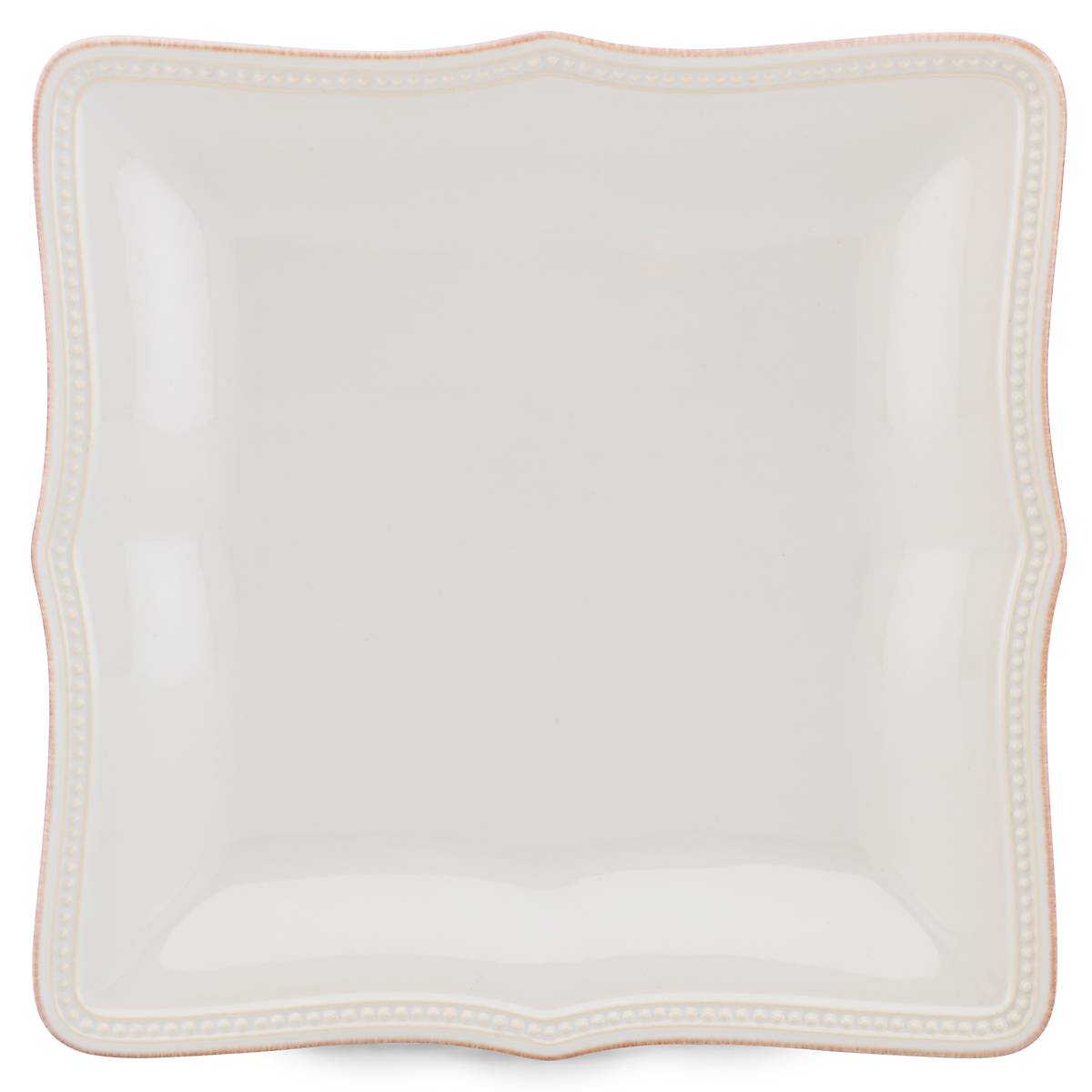French Perle Bead White™ Square Dinner Plate