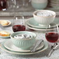 French Perle Groove Ice Blue™ 4-piece Place Setting