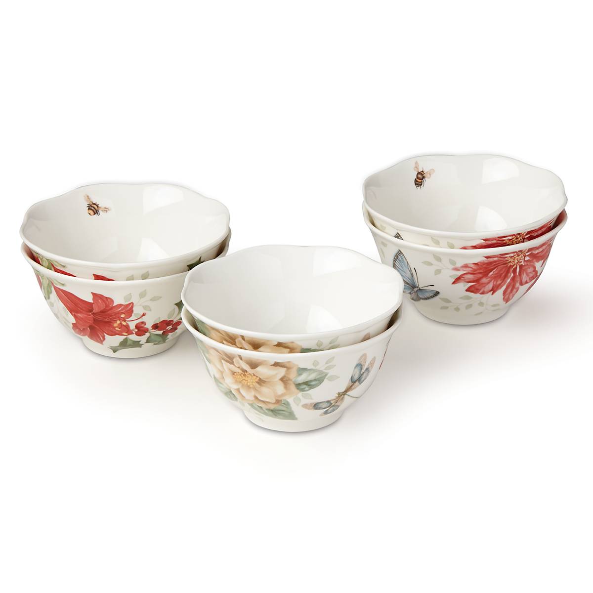 Butterfly Meadow Holiday 6-Piece Rice Bowl Set